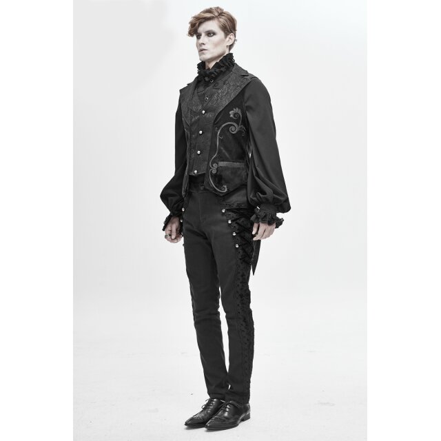 Gothic-Stretchjeans Conventus mit Brokateinsatz und Schnürung 3XL
