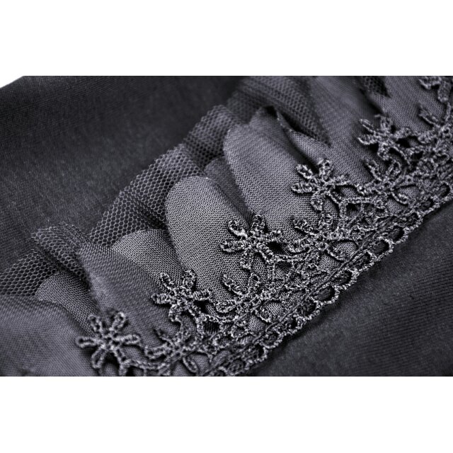 Gothic Long Sleeve Shirt Chignon with Lace