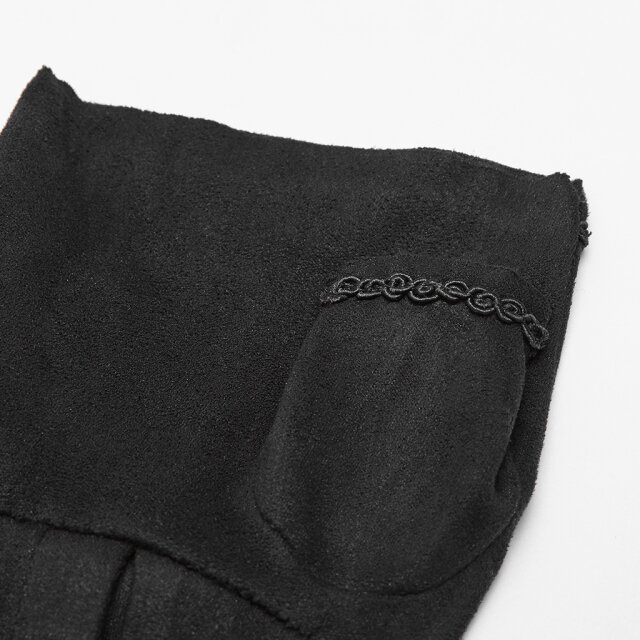 PUNK RAVE Gothic Arm Warmers with Faux Leather Trim and Lace in Two Colour options brown-black