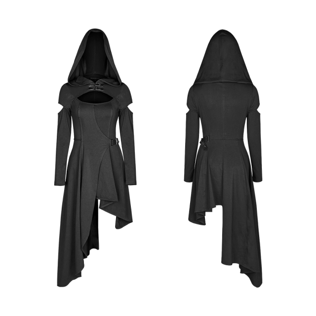 Asymmetrisches PUNK RAVE Kleid Disorder mit Kapuze XL-XXL