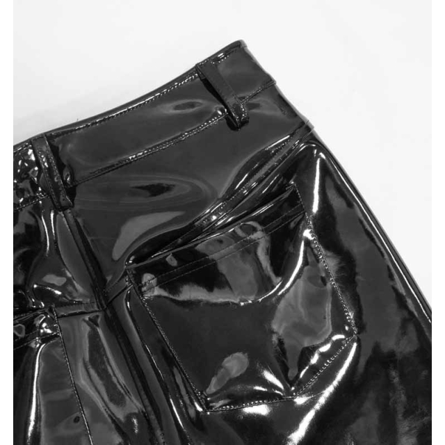 Black PVC Mini Skirt Infernia