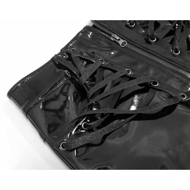 Black PVC Mini Skirt Infernia