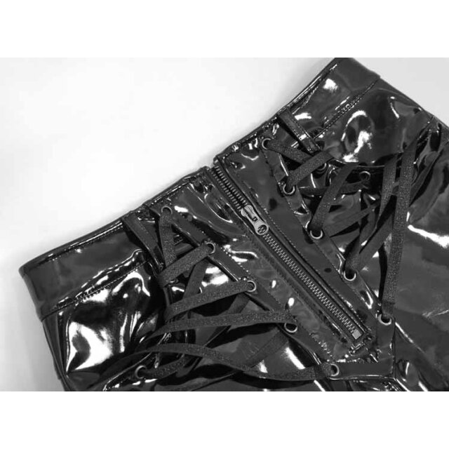 Black PVC Mini Skirt Infernia