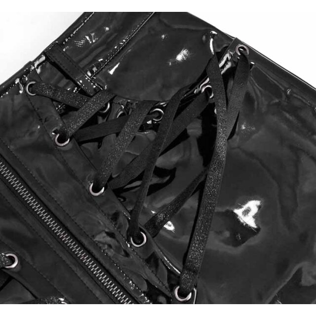 Black PVC Mini Skirt Infernia