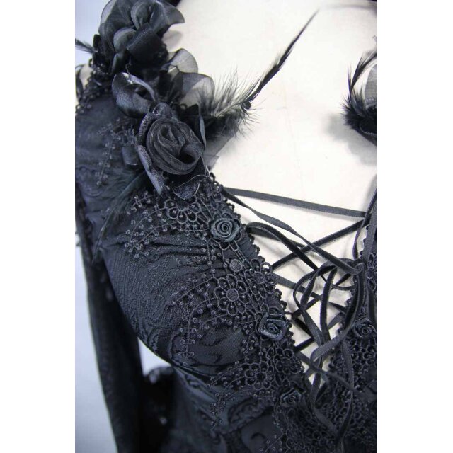 Gothic long sleeve shirt Sad Doll with peplum