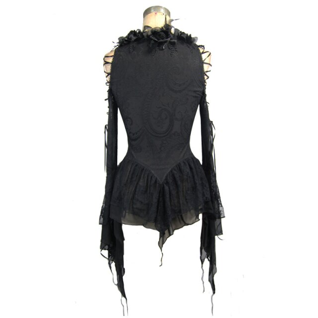 Gothic long sleeve shirt Sad Doll with peplum