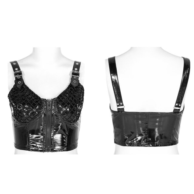 PUNK RAVE Lack-Trägertop Black Anchor XL