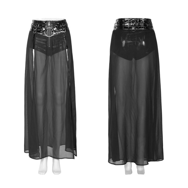 Lack-Hotpant Insane mit langem Chiffon-Rock XXL