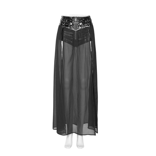 Lack-Hotpant Insane mit langem Chiffon-Rock XXL