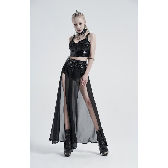 Lack-Hotpant Insane mit langem Chiffon-Rock XXL