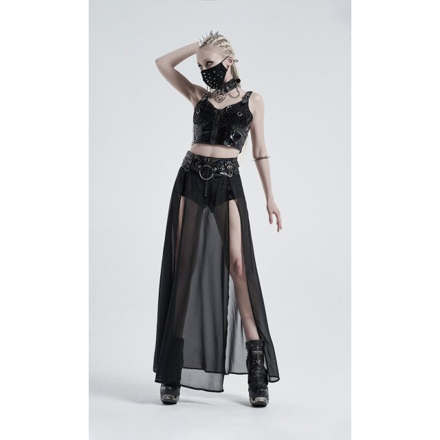 Lack-Hotpant Insane mit langem Chiffon-Rock XXL