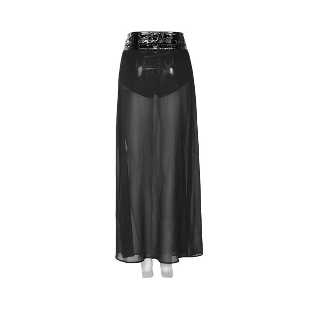 Lack-Hotpant Insane mit langem Chiffon-Rock XXL
