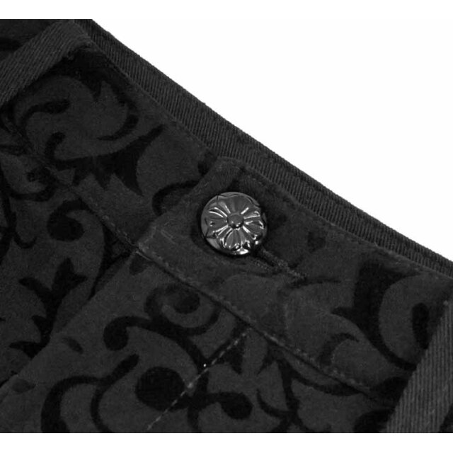 Stretch-Hose Black Rain mit Ornament-Flock, Spitze und Schnürung M