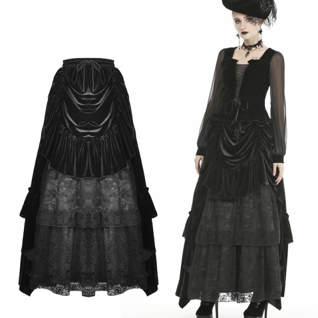 Floor-length gothic layered skirt (KW187) by Dark in Love...