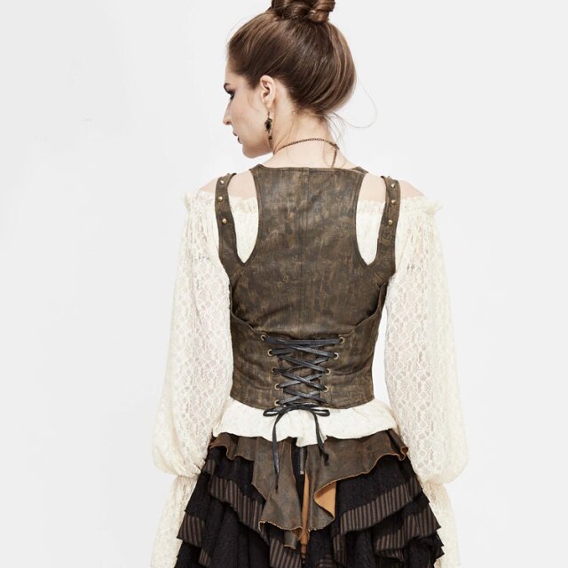 Steampunk Unterbrustkorsagen-Weste Suffragette XXL