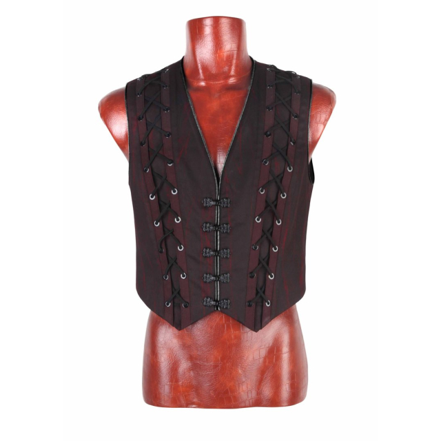 Short vest "Galahad" with lacing by Punk Rave - size: M