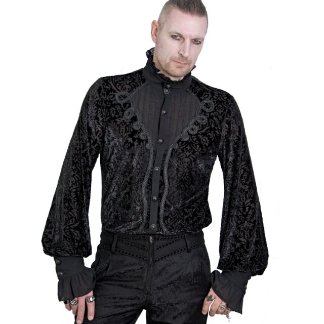 PUNK RAVE Hemd Nostradamus mit Brokat-Flock 3XL