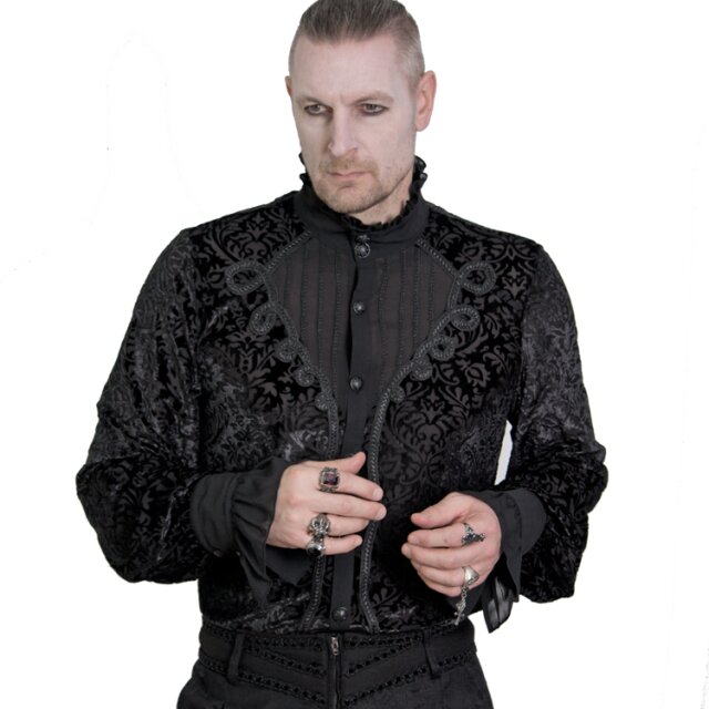 PUNK RAVE Hemd Nostradamus mit Brokat-Flock 4XL