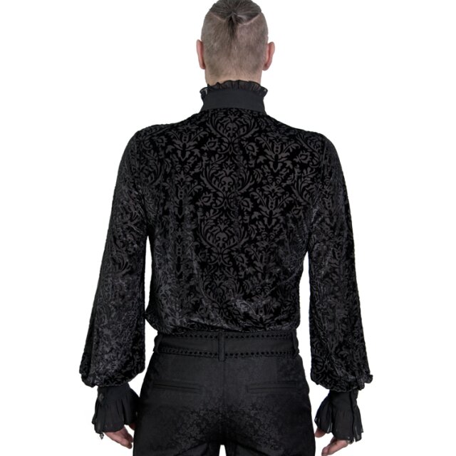 PUNK RAVE Hemd Nostradamus mit Brokat-Flock 4XL