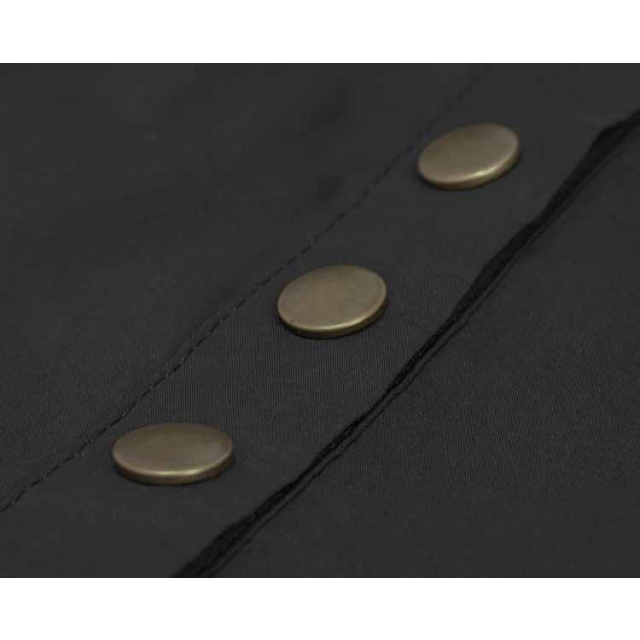 Langarm Steampunk Bluse Sextant schwarz-braun-gestreift