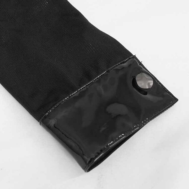 Schulter- & Bauchfreies Langarm-Shirt Prisma mit Lack-Details M