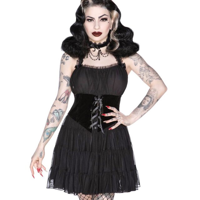 KILLSTAR Skye Scraper Burlesque Dress - Kleid aus weichem...
