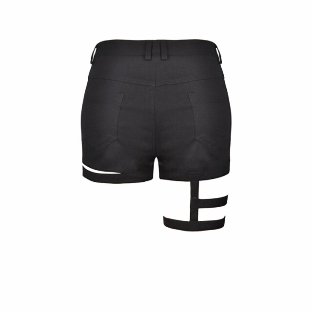 Gothic Punk Shorts Crucifire mit Beinriemen S