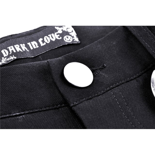 Gothic Punk Shorts Crucifire mit Beinriemen XXL