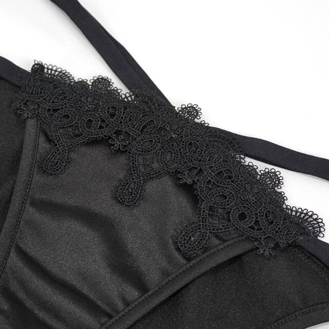 Gothic-Bikini Black Mermaid mit Spitze im Lingerie-Look M-L