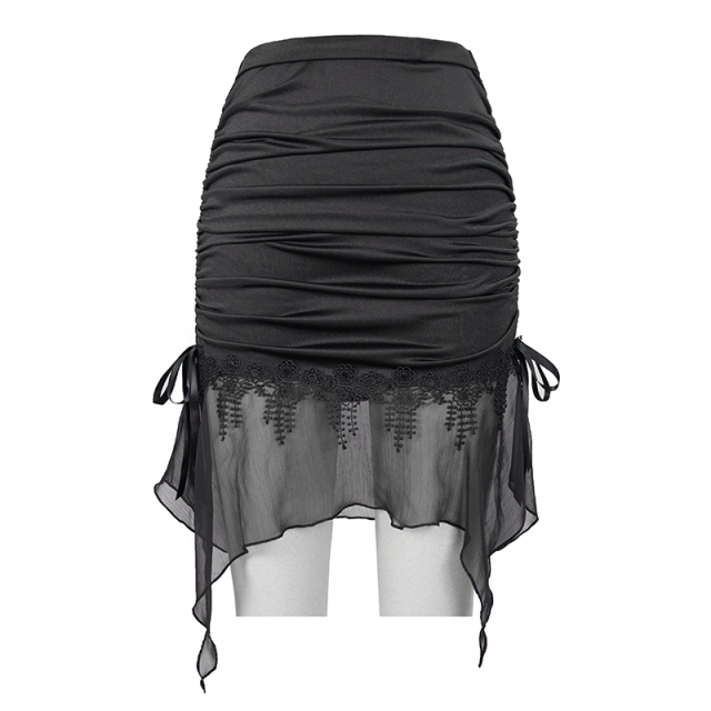 Narrow Gothic Bathing Skirt Arielle with Fringed Flounce