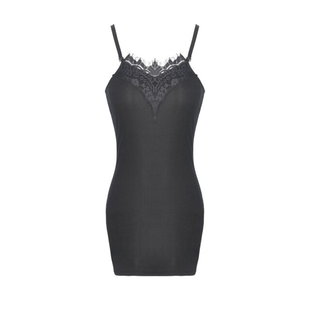 Long strap shirt / mini dress with lace
