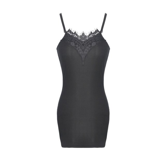 Long strap shirt / mini dress with lace