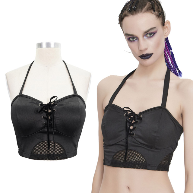 Schwarzes Devil Fashion Crop-Top Bikini-Oberteil (SST003)...