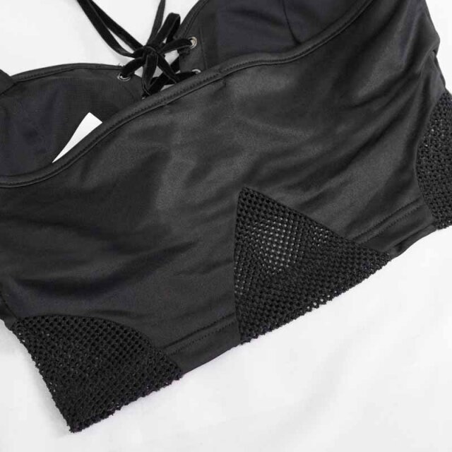 Gothic- Punk-Bikini-Top Underworld mit Neckholder 3XL/4XL