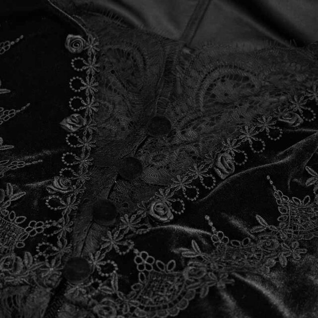 Samt-Spitzenjacke Eluise mit Schwalbenschwanz L