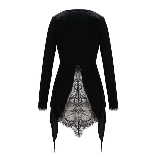 Samt-Spitzenjacke Eluise mit Schwalbenschwanz 3XL