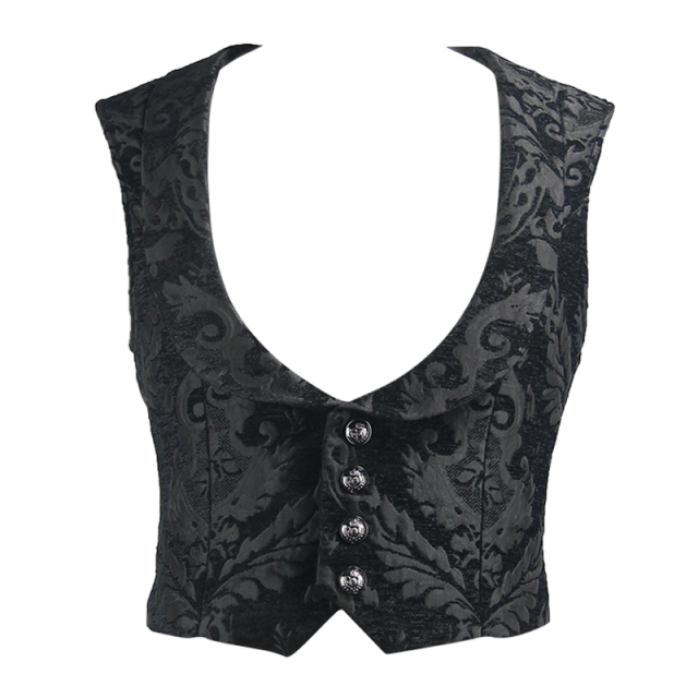 Devil Fashion Mens gothic Tops short vest victorian velvet or brocade WT031 & WT032