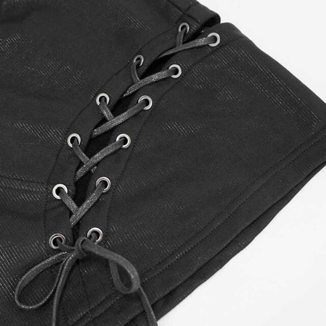 Mini skirt Dark Core with vinyl details and lacing