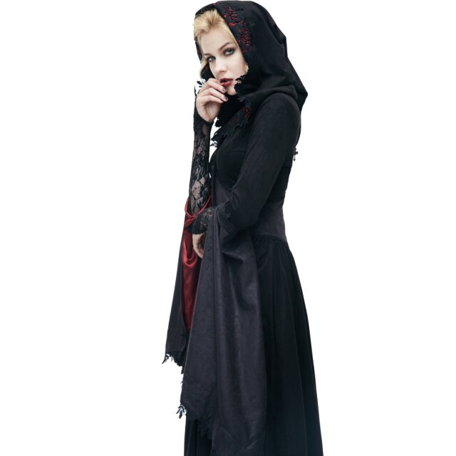 Black Gothic Coat Helvetia with red accents