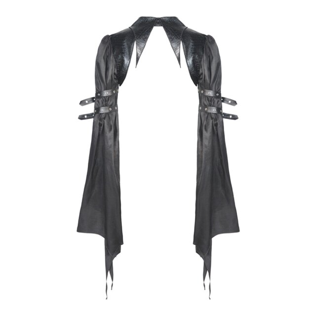 Bolero jacket Paranoia with Faux Leather Collar and Satin Sleeves