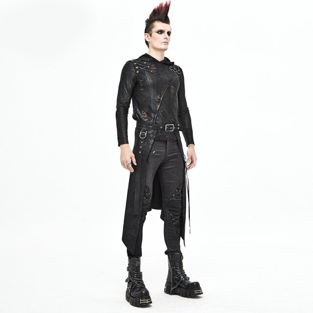 Schwarzer Denim-Schurz Buccaneer XXL-3XL