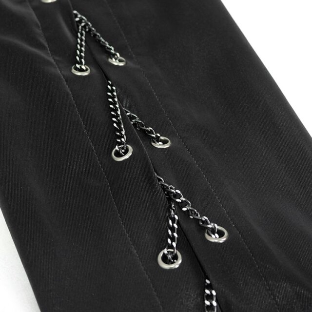 Shiny Cyber-Goth Shirt Morpheus with Chains