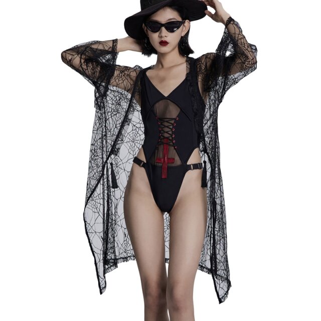 Punk Rave Over-sized Spiderweb Jacket Arachnarok
