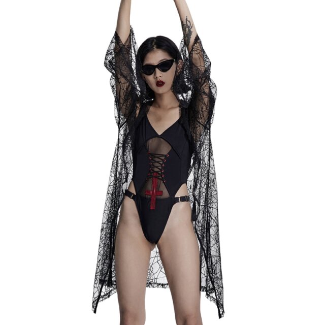 Punk Rave Over-sized Spiderweb Jacket Arachnarok