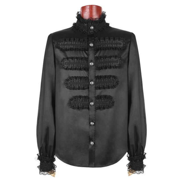 Gothic Rüschenhemd Comte Noir - Größe: XL