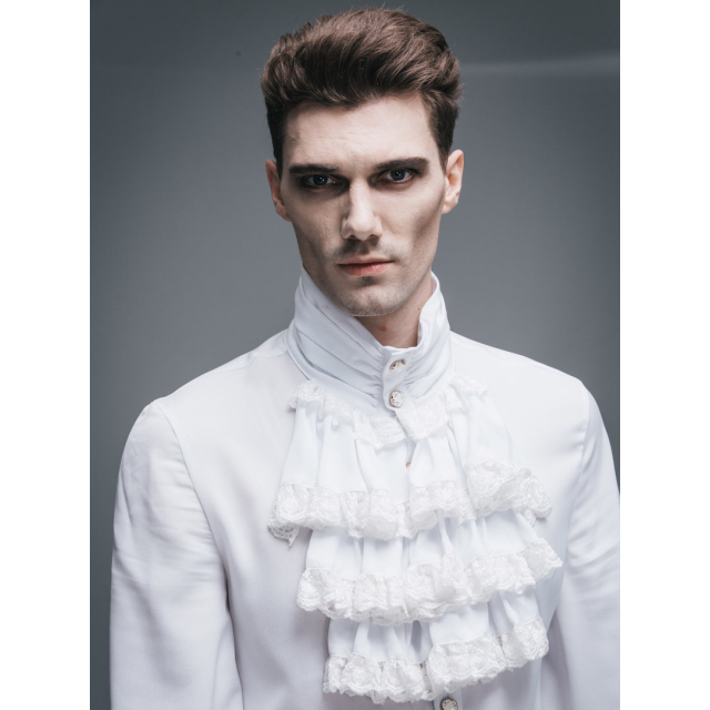 Victorian ruffles shirt Lucifer - size: XL - colour: white