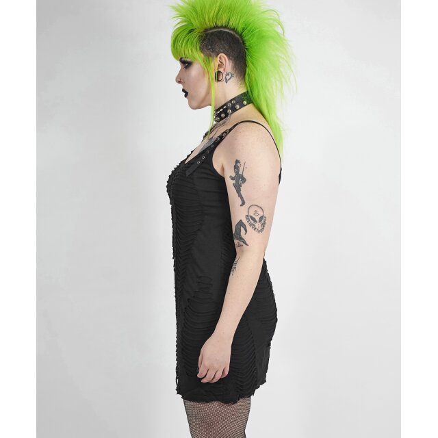 PUNK RAVE Trägerkleid Cadaver im Fetzenlook 50-54 (4XL-5XL)
