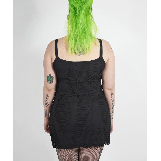 PUNK RAVE Trägerkleid Cadaver im Fetzenlook 50-54 (4XL-5XL)