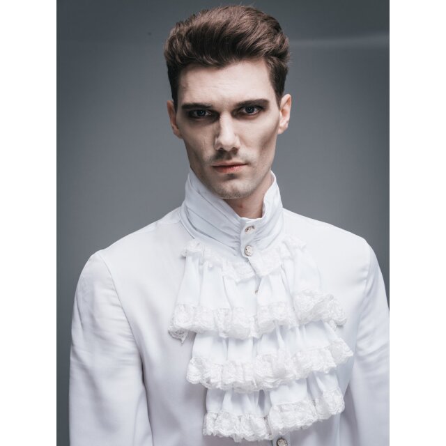 Victorian ruffles shirt Lucifer - size: 3XL - colour: white