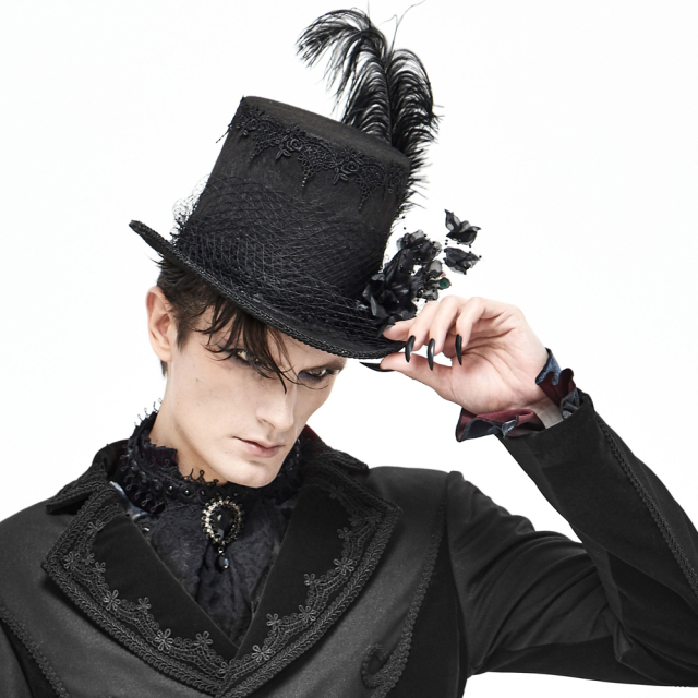 Chesterfield Unisex Top Hat with detachable feather